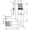 World Wide Fittings ORFS to Adjustable O-Ring 90° Elbow Stainless Steel FS6801X06X06SS